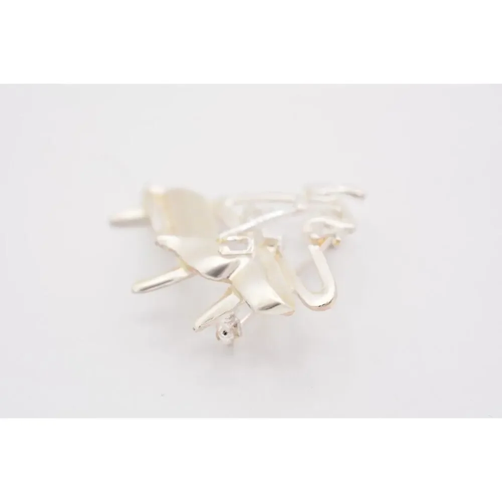 Danecraft Vintage Piano Pin Brooch Brushed Silver Musical Signed NOS 80s BinA15
